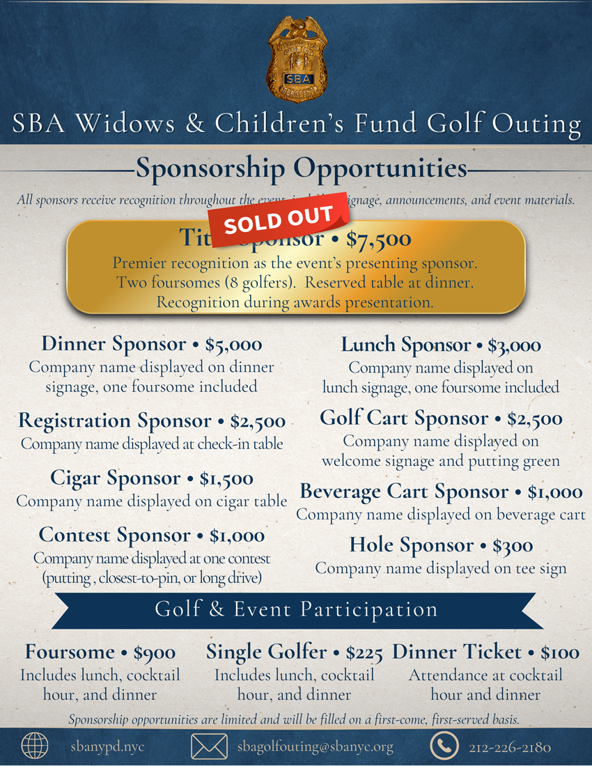 SBA Widows & Children's fund Golf Outing Page 2