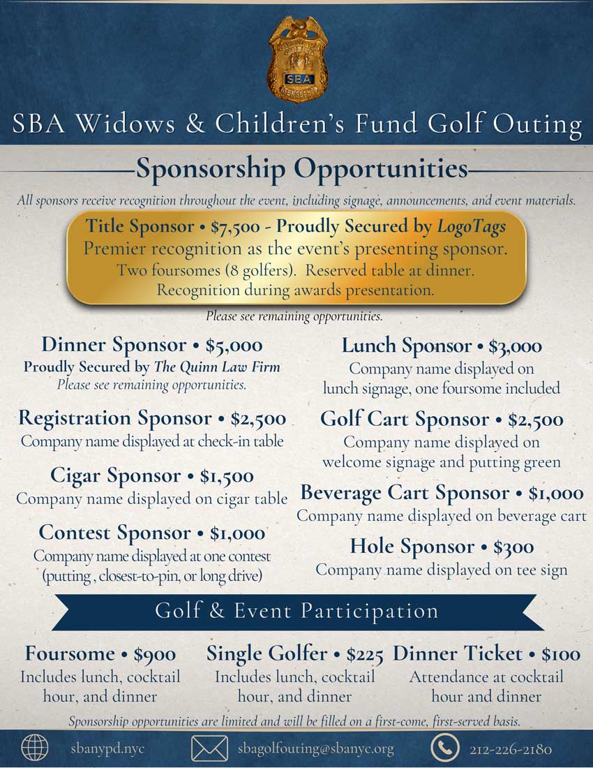 SBA Widows & Children's fund Golf Outing Page 2